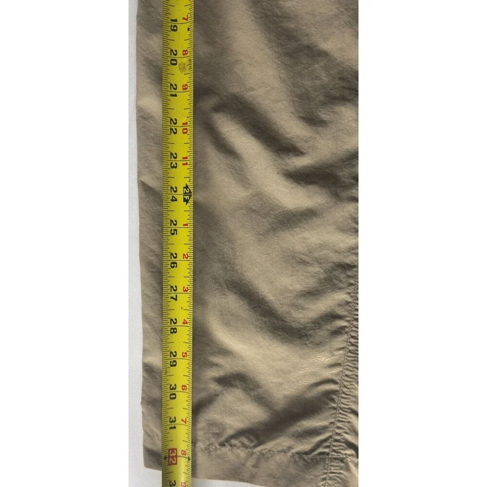Vintage Y2K The North Face Convertible Pants Mens M Khaki Nylon Zip Off Belted
